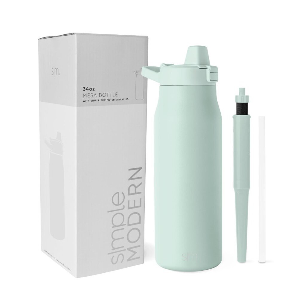 Simple Modern 34oz Filtered Water Bottle w/ Flip Straw Lid – Retro Mint
